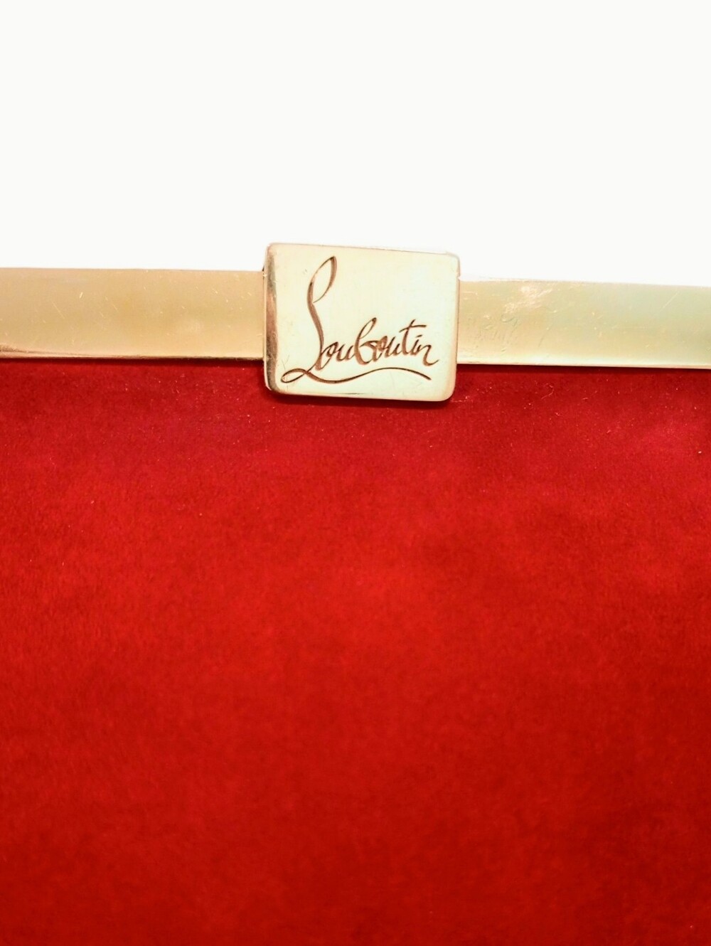 Christian Louboutin Palmette Clutch in Red Suede - Picture 2 of 16